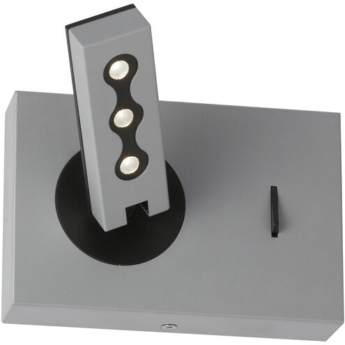 Modern 4.5 inch 2.00 watt Silver Task Wall Sconce Wall Light, Hinge