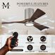 Atlas Irene-3HLK 42 inch Brushed Nickel with Walnut Tone Blades Ceiling Mount Paddle Fan, Flush Mounted