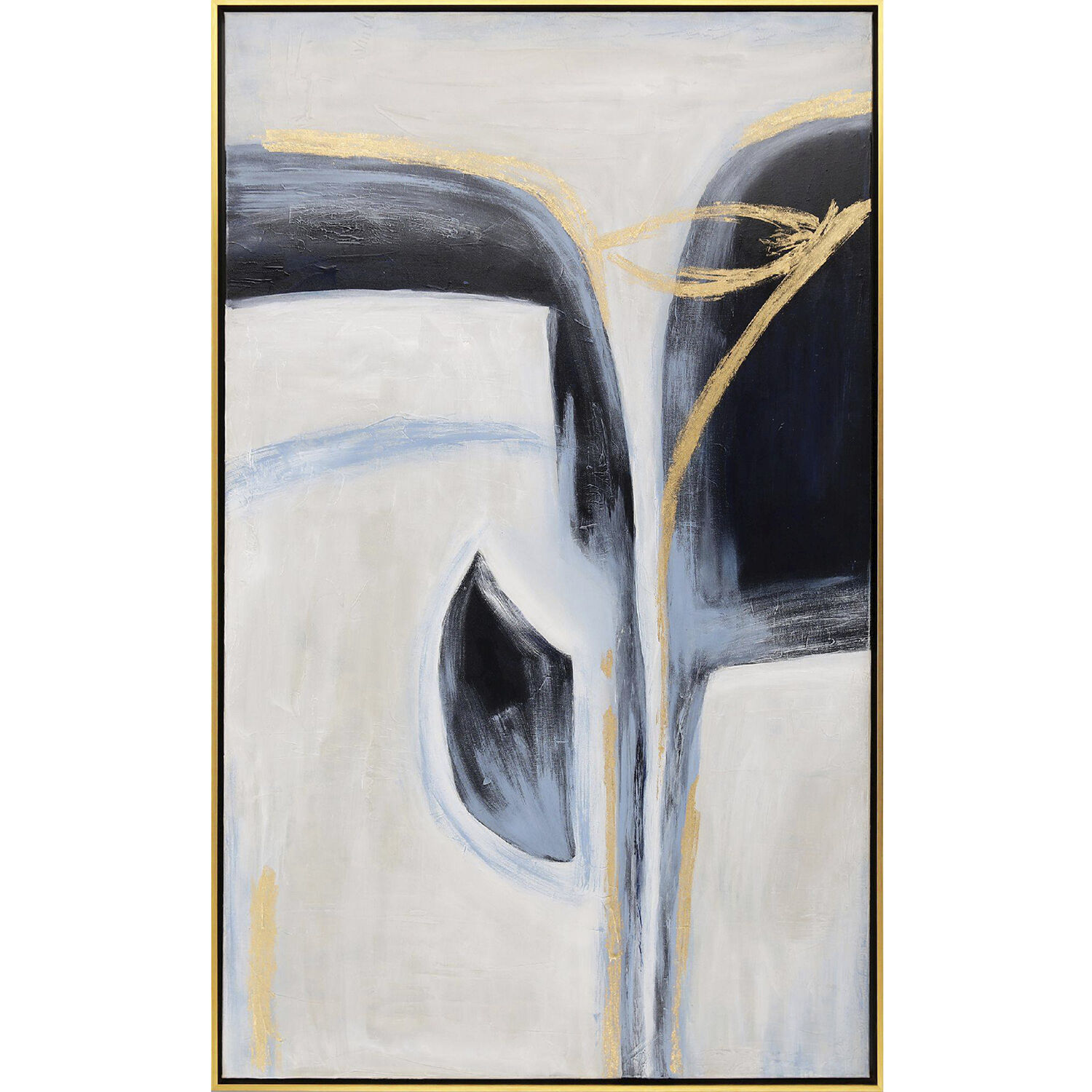 Nouveau Blue and Metallic and White Canvas, The Studio