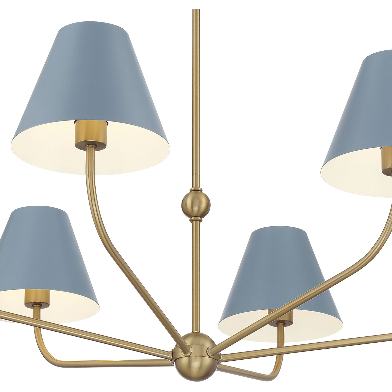 Xavier 6 Light 40 inch Vibrant Gold Chandelier Ceiling Light in Vibrant Gold and Blue