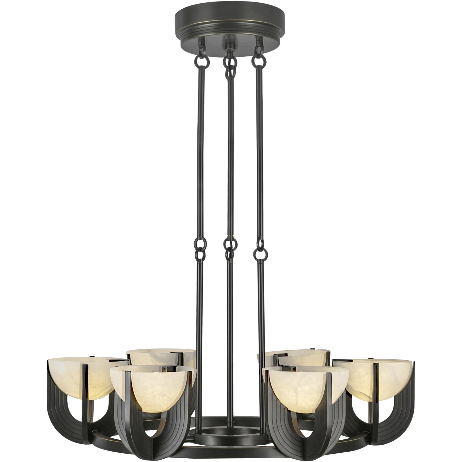 Colette LED 27.25 inch Urban Bronze/Alabaster Chandelier Ceiling Light