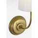 Thomas O'Brien Vendome LED 5.5 inch Hand-Rubbed Antique Brass Single Sconce Wall Light