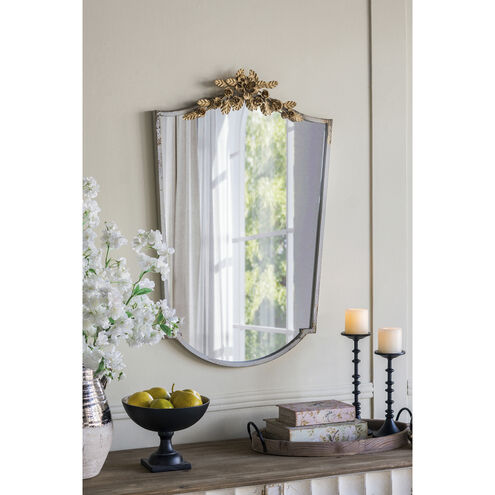 Anita 37.4 X 24 inch Distressed Ivory/Gold Wall Mirror