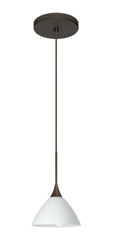 Domi LED Bronze Pendant Ceiling Light in White Glass
