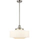 Franklin Restoration Bridgeton 1 Light 11.75 inch Brushed Satin Nickel Mini Pendant Ceiling Light in Incandescent, Matte White