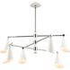 Luca 6 Light 36 inch Polished Chrome with White Chandelier Ceiling Light