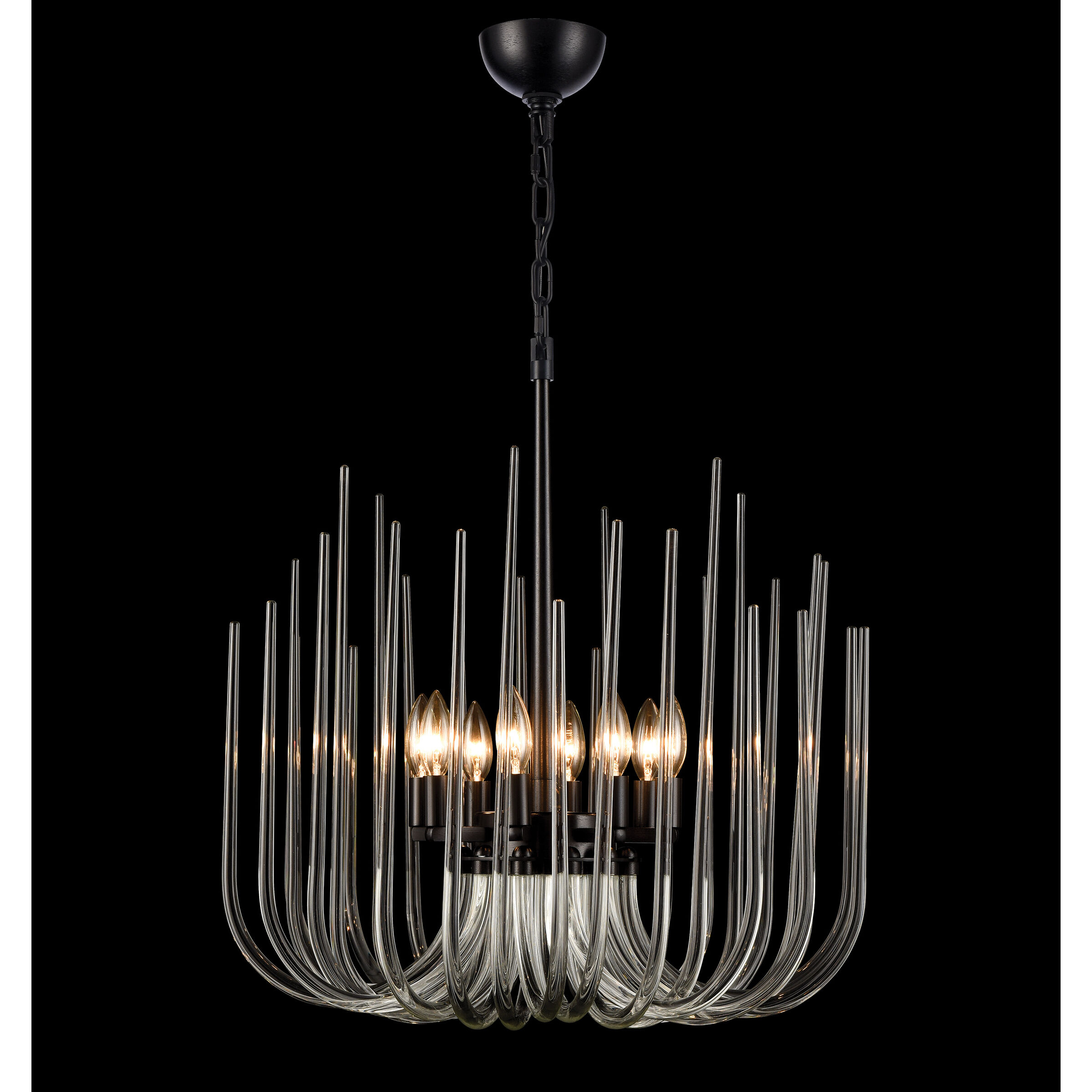 Astoria 8 Light 23.63 inch Satin Brushed Black Chandelier Ceiling Light