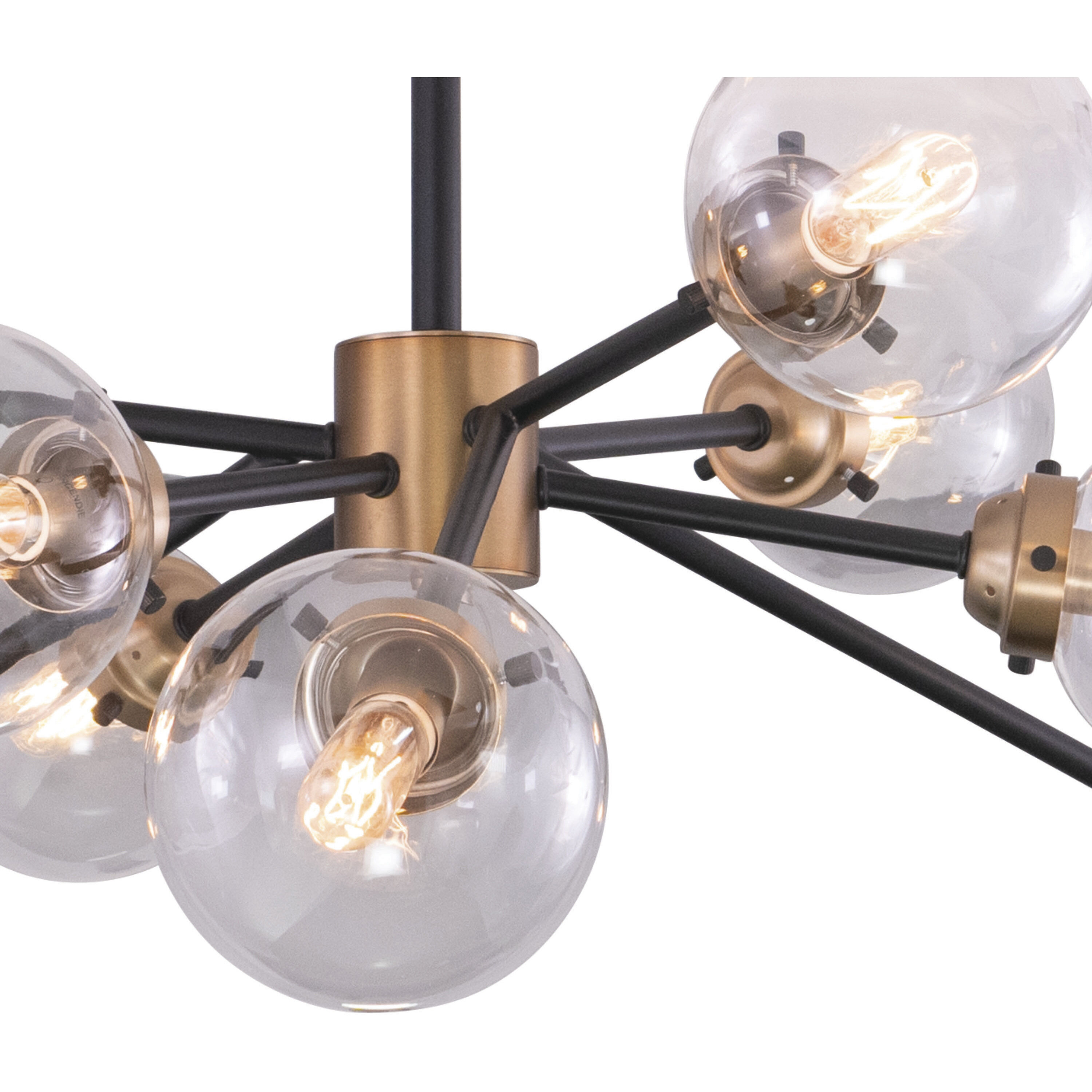 Orbit LED 32 inch Muted Brass and Oil Rubbed Bronze Semi-Flush Mount Ceiling Light