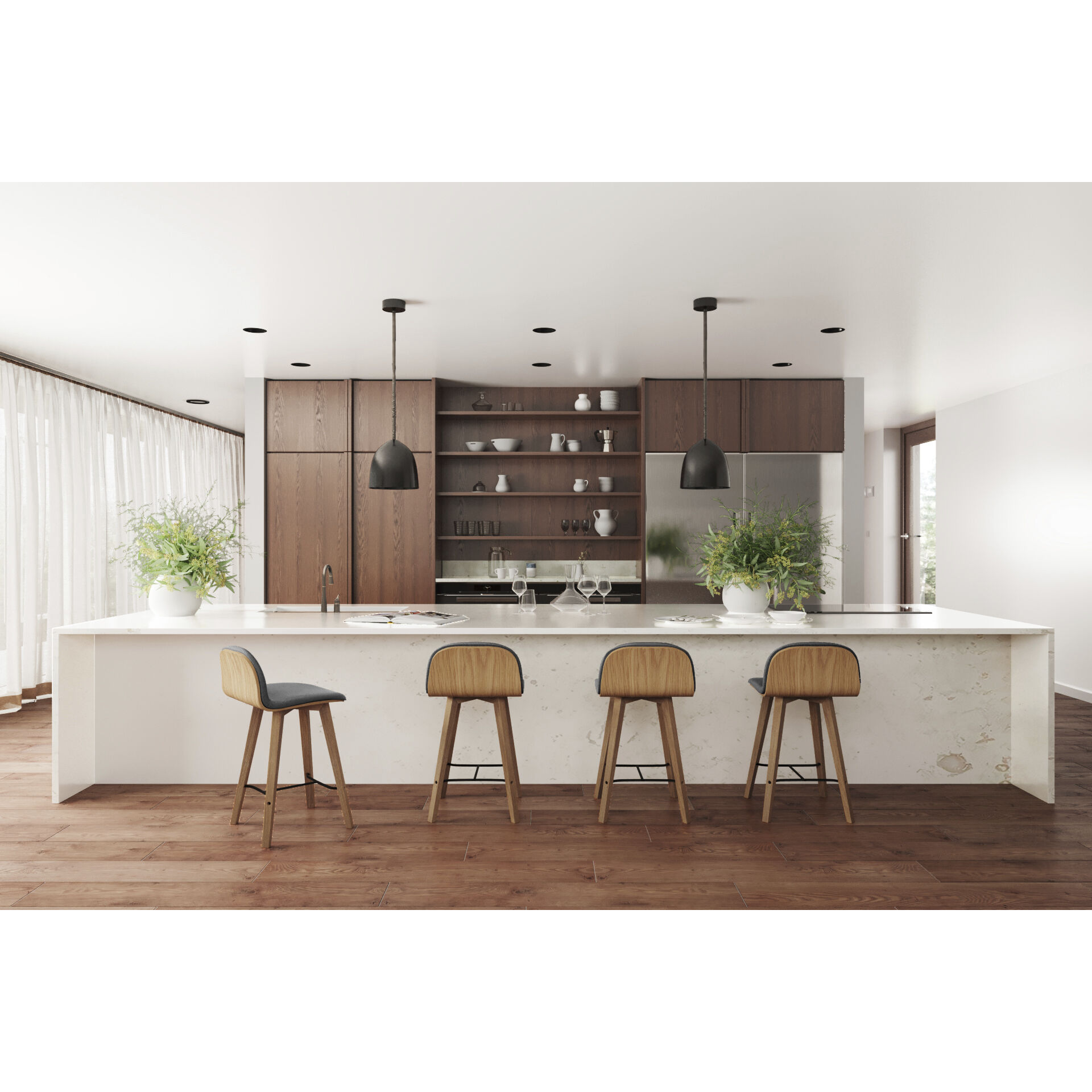 Napoli 38 inch Grey Barstool