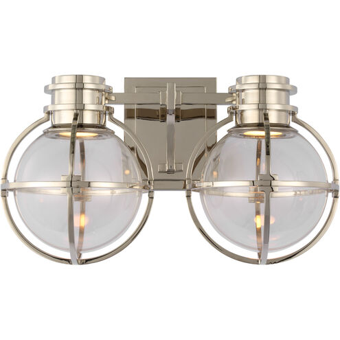 Chapman & Myers Gracie LED 14.25 inch Polished Nickel Double Bath Sconce Wall Light