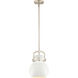 Newton Sphere 1 Light 8 inch Satin Nickel Stem Hung Pendant Ceiling Light