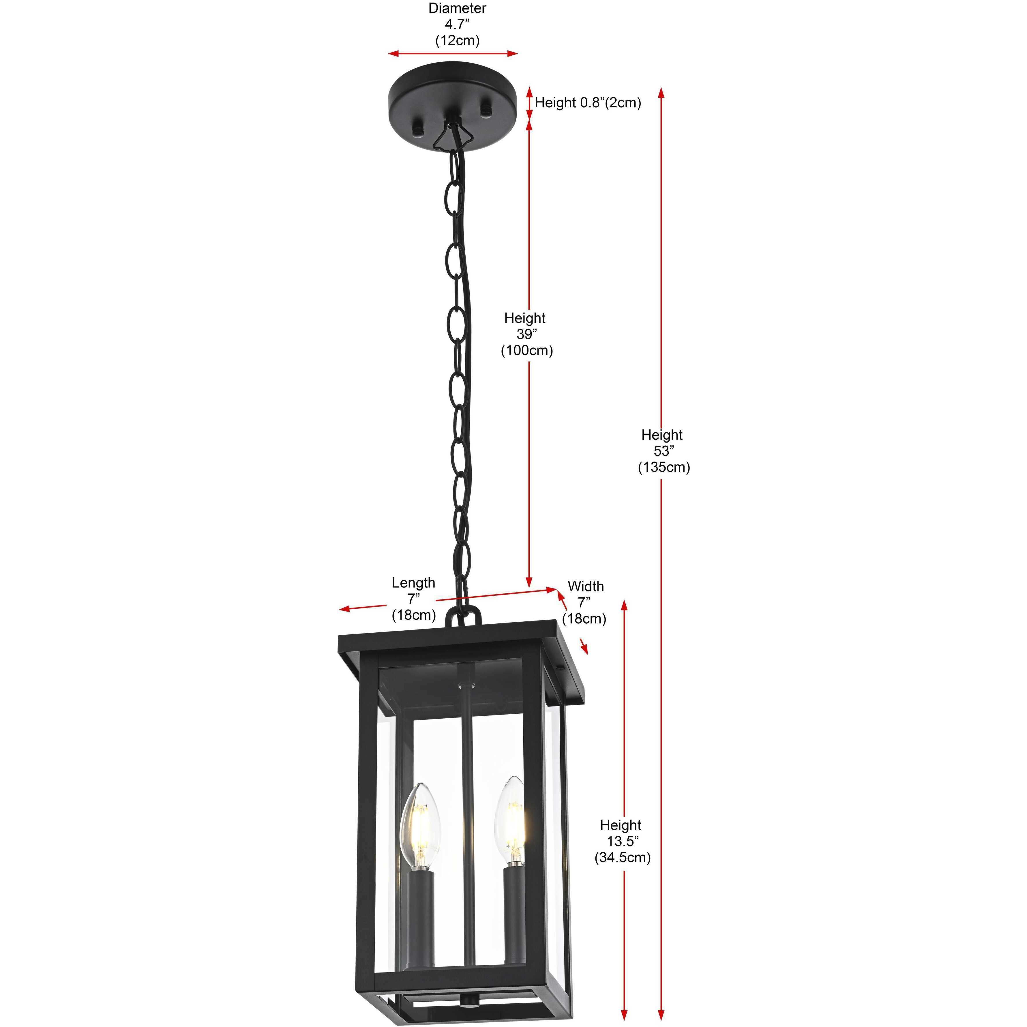 Venango 2 Light 7 inch Black Outdoor Pendant