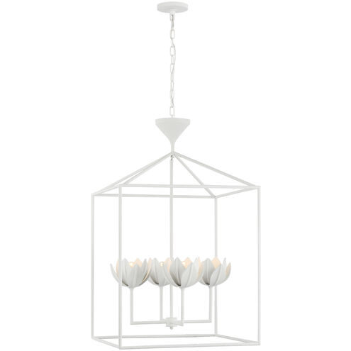 Julie Neill Alberto LED 24 inch Plaster White Open Cage Lantern Ceiling Light, Large