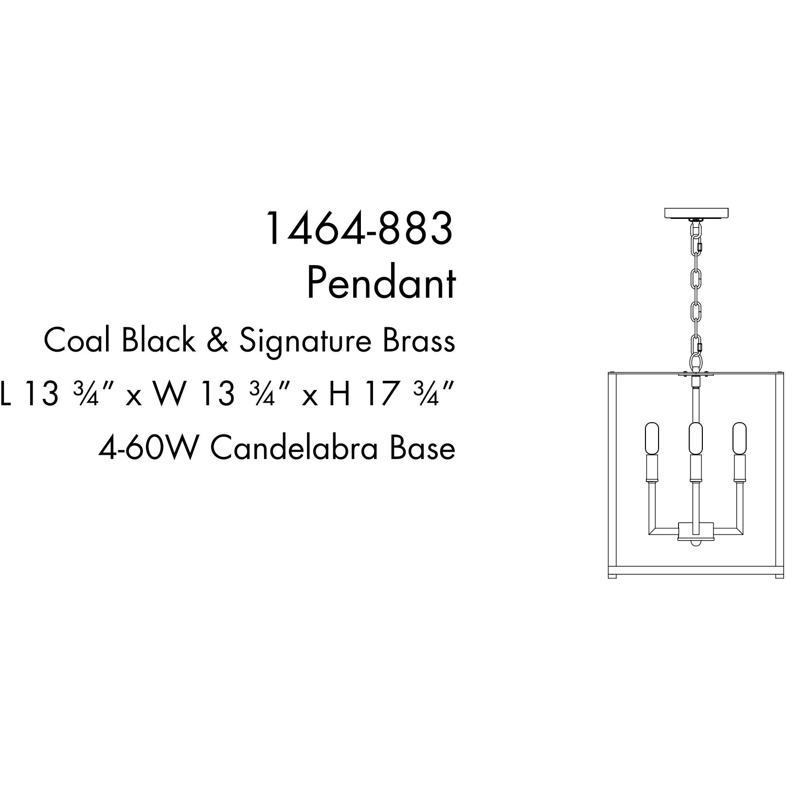 Colwick 4 Light 13.75 inch Matte Black and Signature Gold Pendant Ceiling Light