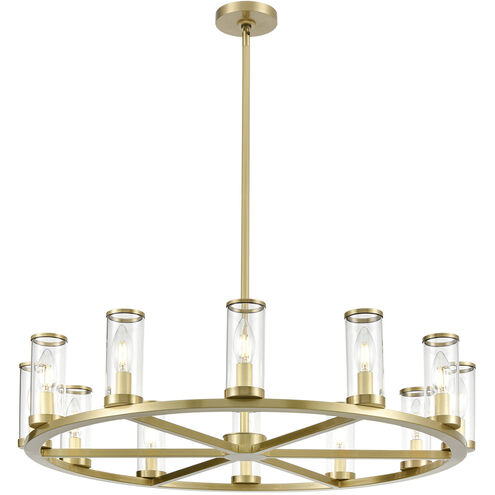 Revolve 12 Light 32.75 inch Natural Brass Chandelier Ceiling Light