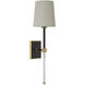 Julie Neill Lucia LED 5.5 inch Matte Black and Crystal Cordless Sconce Wall Light