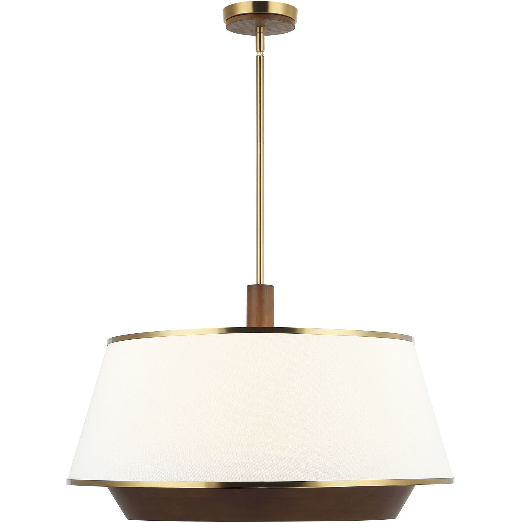 Desert Flyer 6 Light 26 inch Satin Brass with Medium Walnut Pendant Ceiling Light