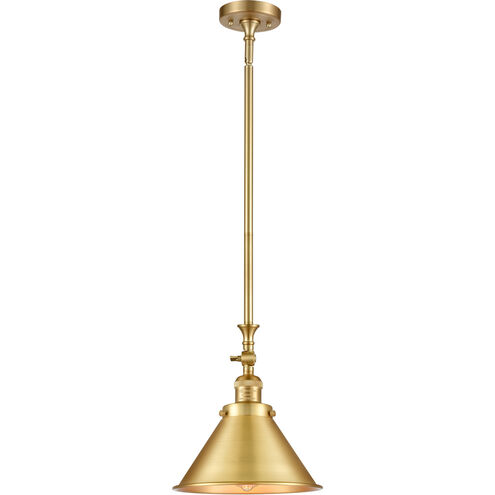 Franklin Restoration Briarcliff LED 10 inch Satin Gold Mini Pendant Ceiling Light, Franklin Restoration