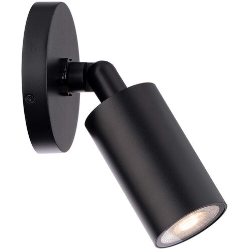 Cylinder LED 5.06 inch Black Outdoor Wall Light