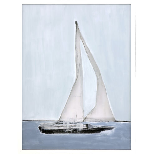 Sailing Blue and White and Turquoise Framed Art
