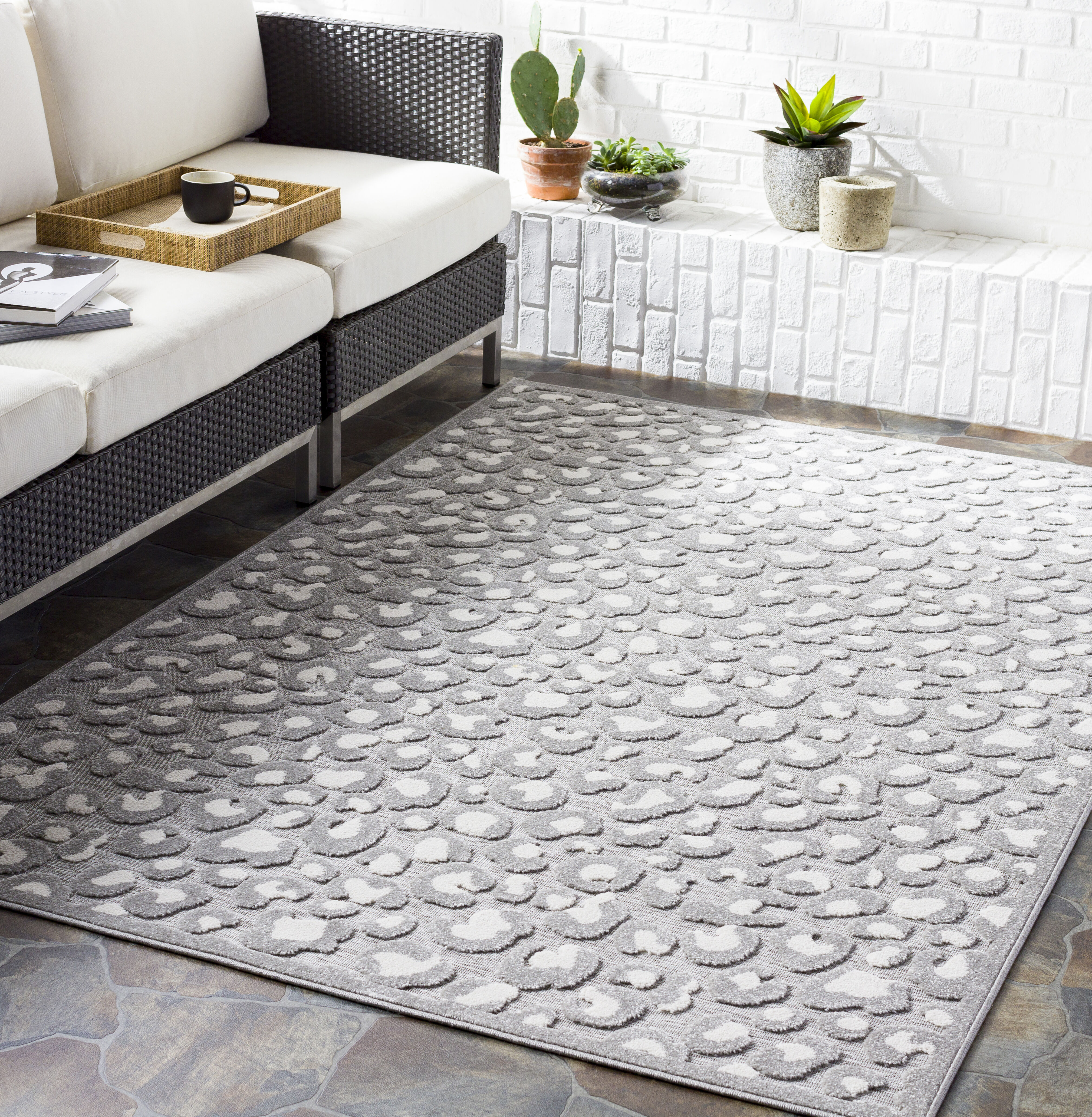 Greenwich 35 X 24 inch Charcoal Outdoor Rug in 2 x 3, Rectangle