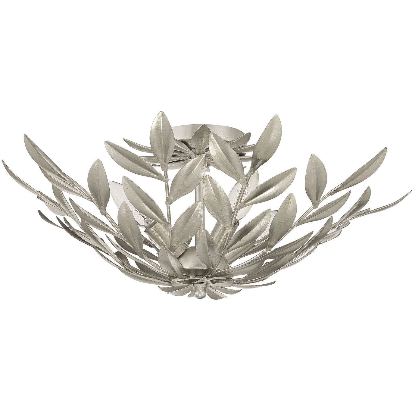 Broche 4 Light 20.75 inch Antique Silver Semi Flush Ceiling Light