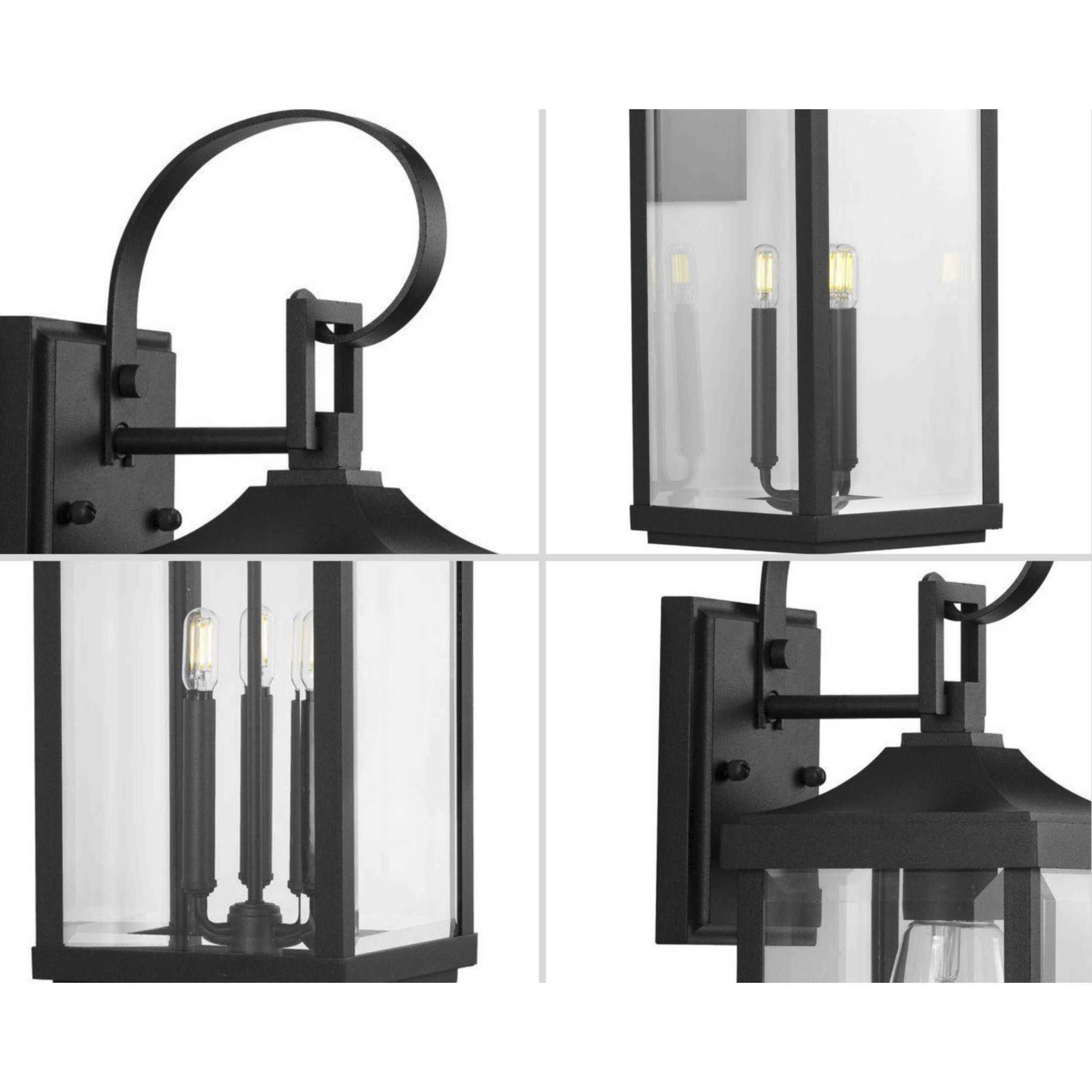 Gibbes Street 3 Light 31 inch Textured Black Outdoor Wall Lantern, Large, Design Series