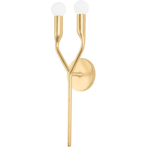 Norman 2 Light 5.75 inch Vintage Gold Leaf ADA Wall Sconce Wall Light