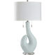 Cameron 35.5 inch 60 watt Whisper Blue and White and Clear Table Lamp Portable Light
