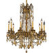 Rosalia 10 Light 28 inch French Gold Dining Chandelier Ceiling Light in Golden Teak, Royal Cut