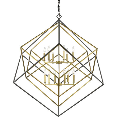 Euclid 12 Light 47.5 inch Olde Brass and Bronze Chandelier Ceiling Light