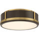 Lynca LED 13.75 inch Legacy Brass and Dark Bronze Flush Mount Ceiling Light
