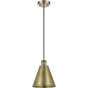 Ballston Cone LED 8 inch Antique Brass Mini Pendant Ceiling Light
