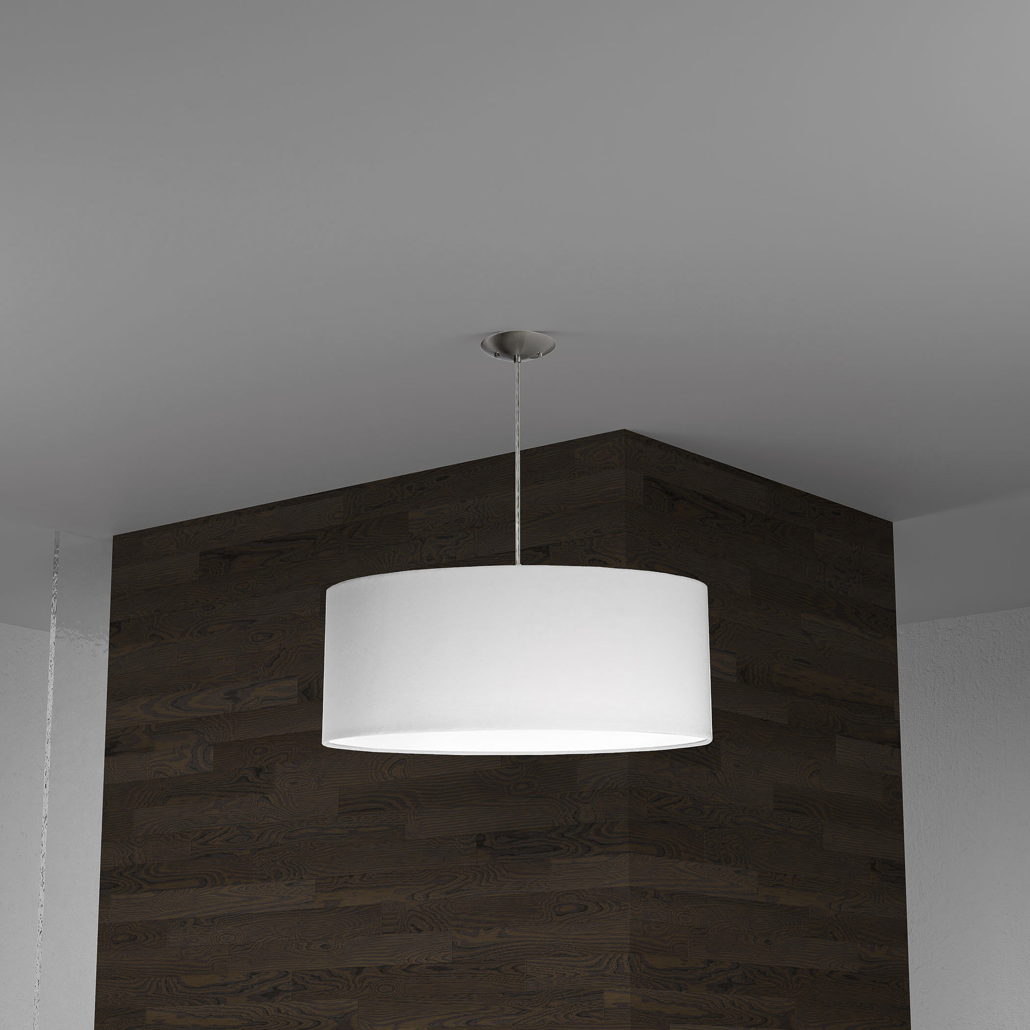 Modern LED 22 inch Satin Chrome with White Pendant Ceiling Light