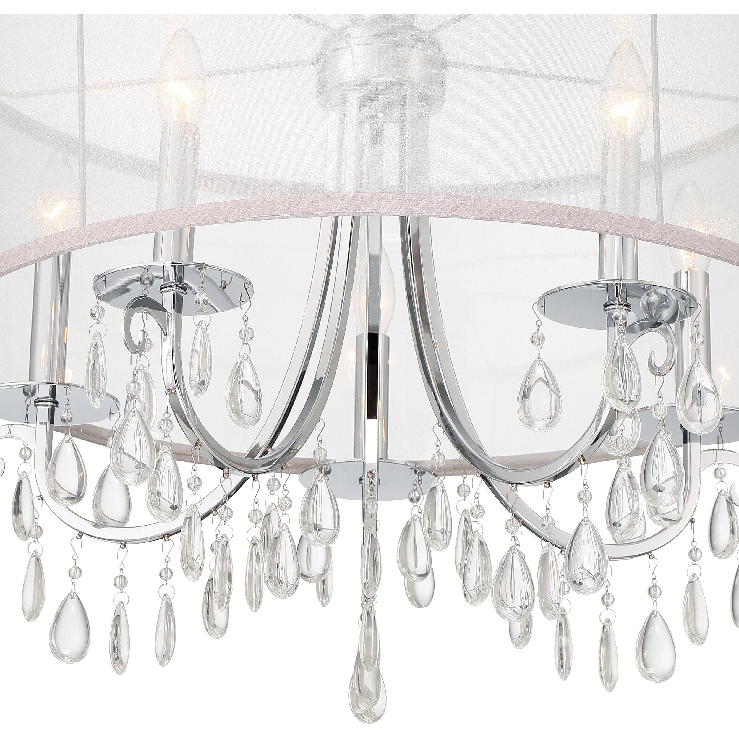 Hampton 5 Light 24 inch Polished Chrome Chandelier Ceiling Light