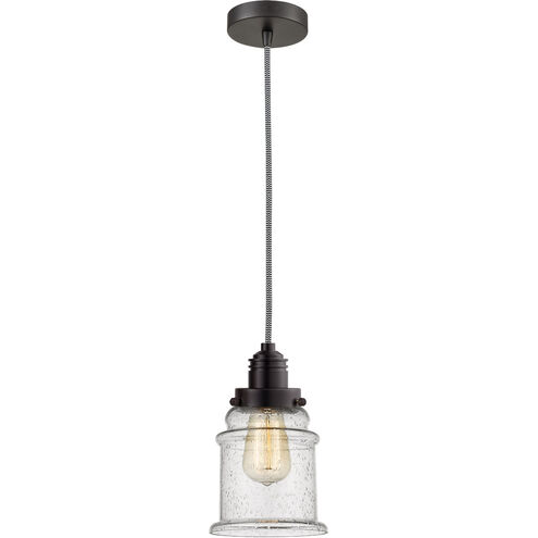 Winchester Canton 1 Light 8 inch Oil Rubbed Bronze Mini Pendant Ceiling Light in Zebra, Winchester