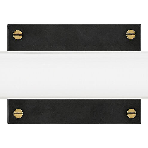 Rollins LED 31 inch Black with Heritage Brass Bath Light Wall Light in Black / Heritage Brass, Vertical