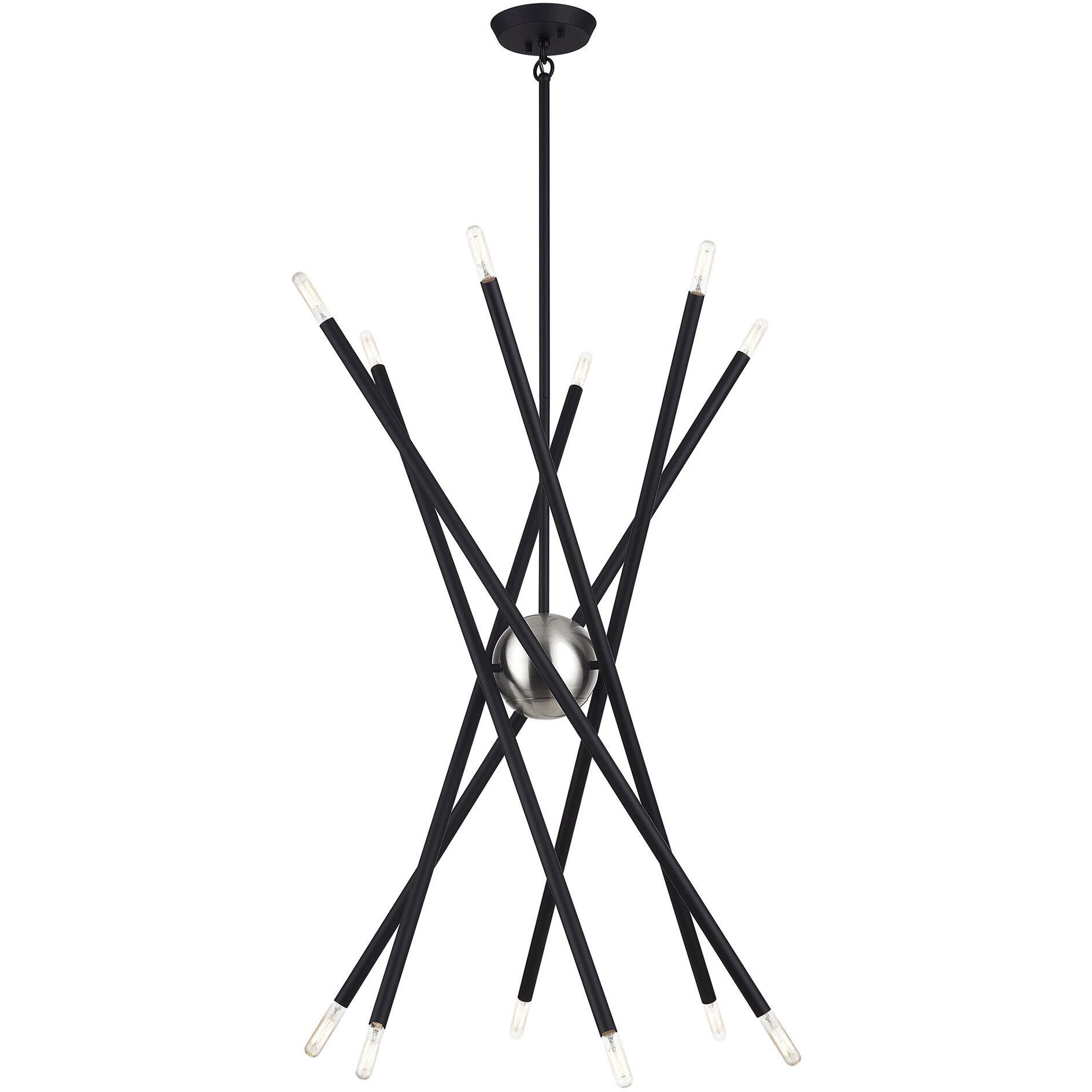 Soho 12 Light 36 inch Black Chandelier Ceiling Light