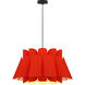 Federica 1 Light 26.8 inch Black Pendant Ceiling Light in Red/Ash, WEP Collection