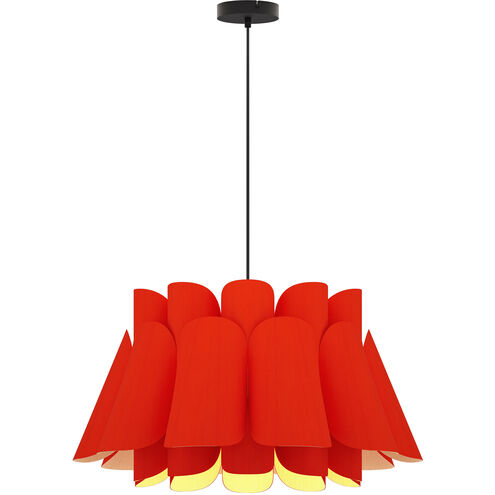 Federica 1 Light 26.8 inch Black Pendant Ceiling Light in Red/Ash, WEP Collection