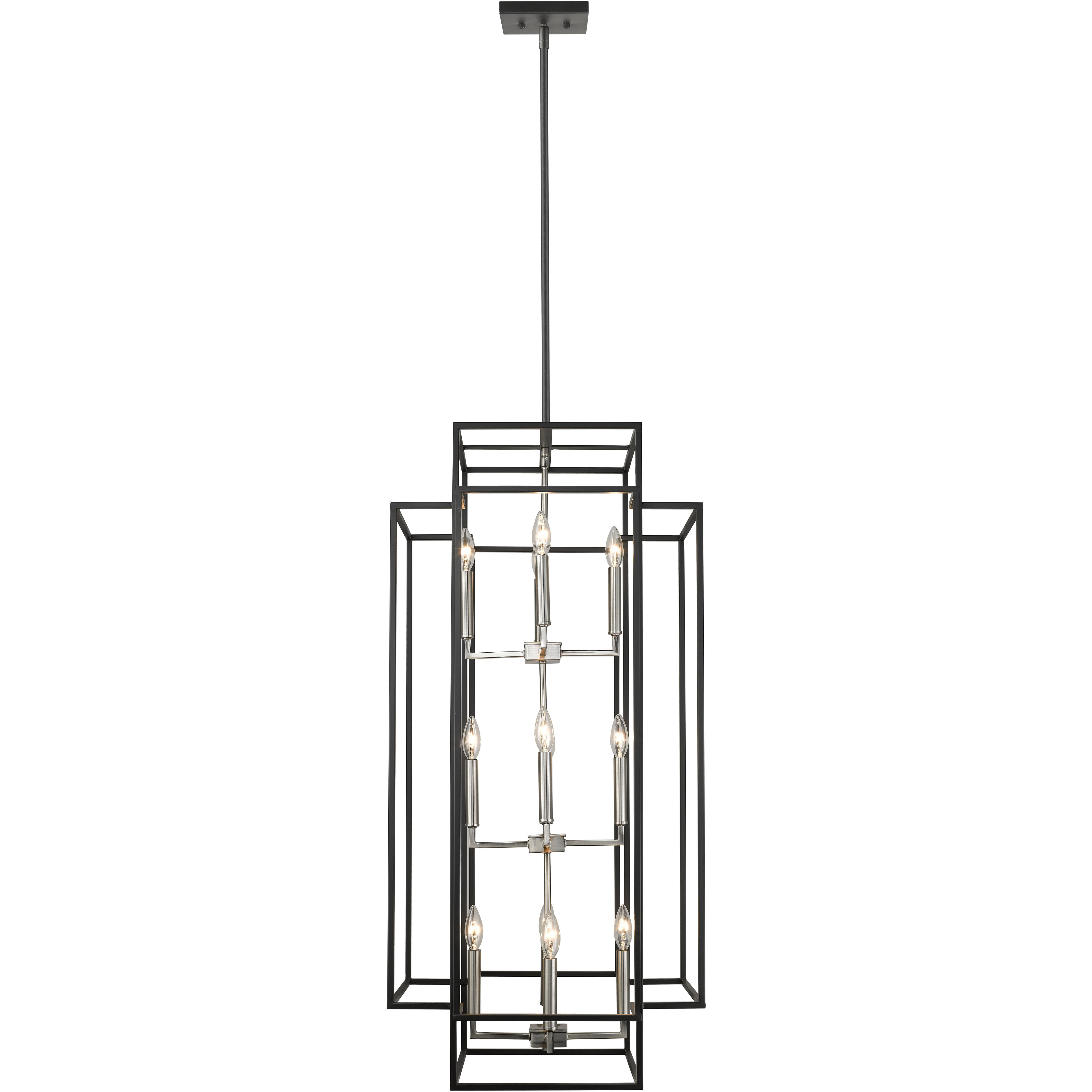 Titania 12 Light 20 inch Black and Brushed Nickel Chandelier Ceiling Light