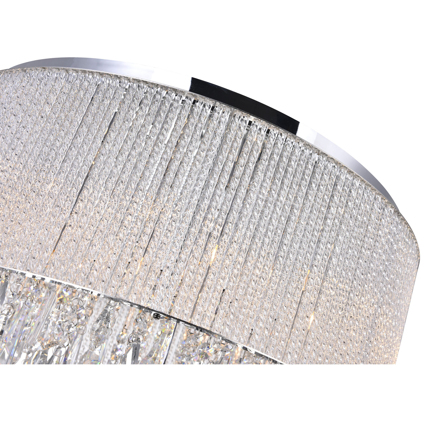 Benson 14 Light 24 inch Chrome Drum Shade Flush Mount Ceiling Light