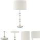 Kane 31 inch 150 watt Matte Daisy with Polished Nickel Table Lamp Portable Light