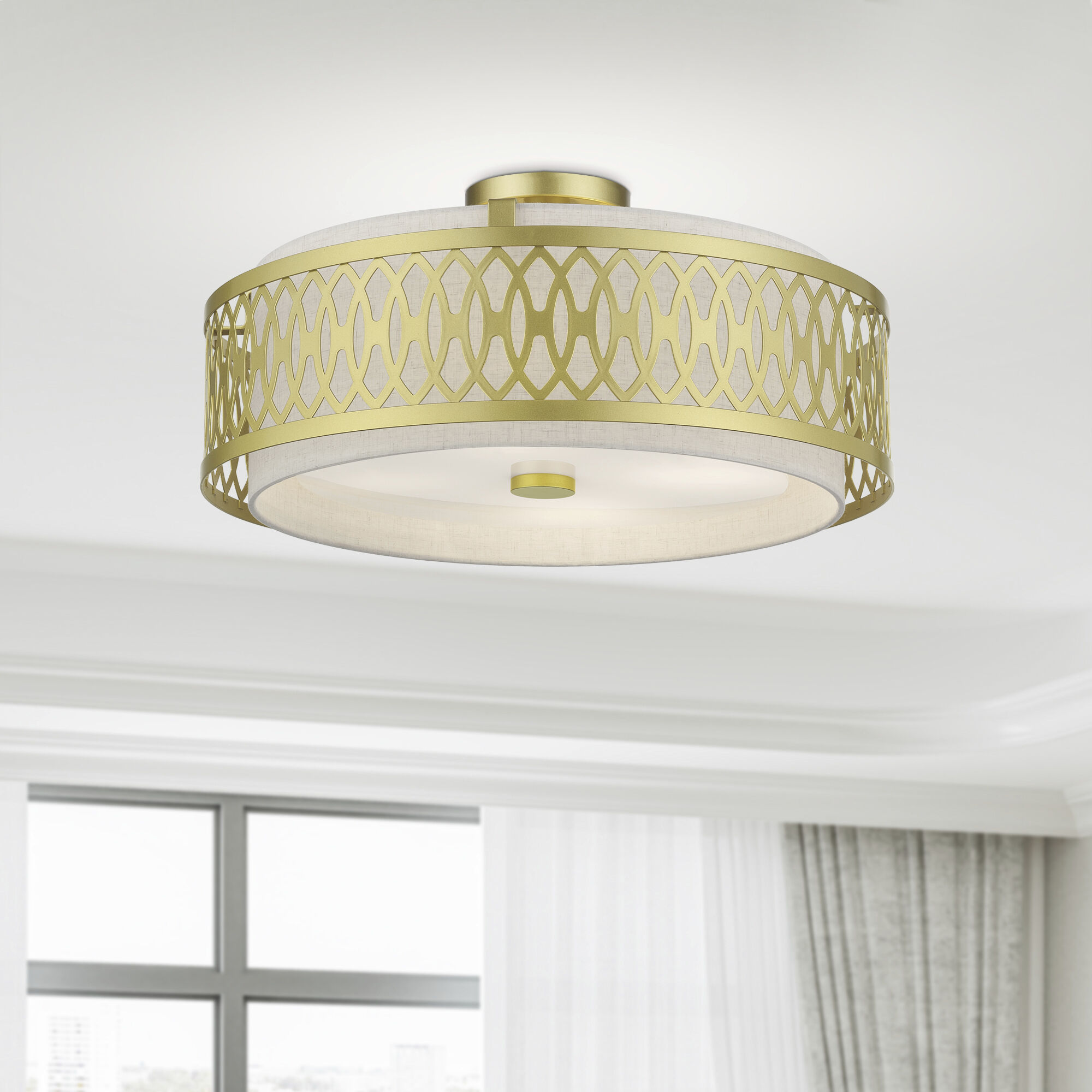 Vistaview 4 Light 21 inch Soft Gold Semi-Flush Ceiling Light