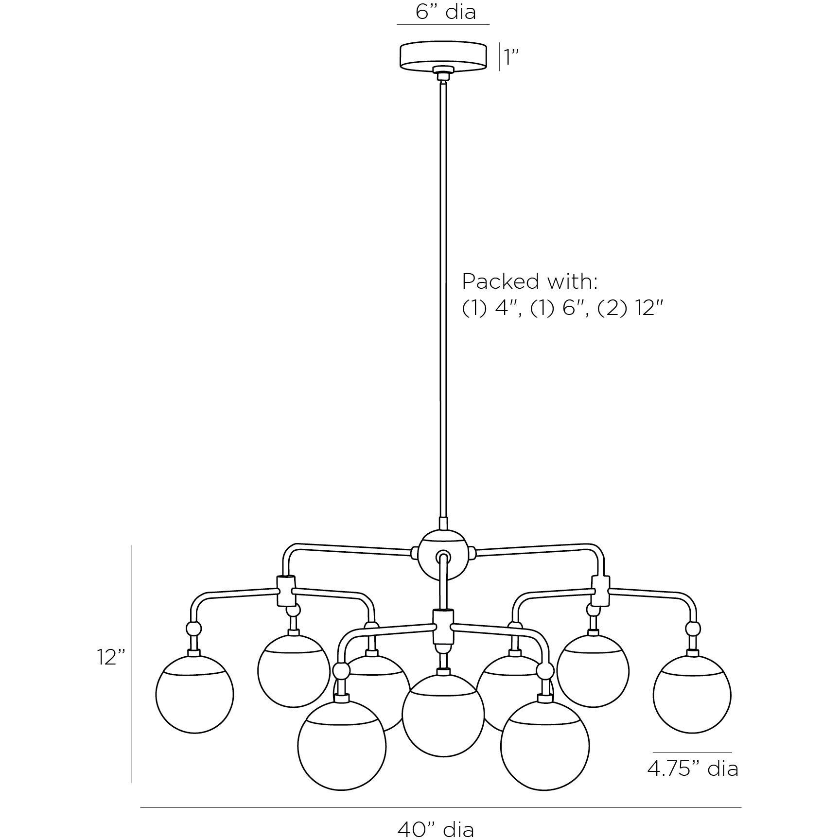 Utica 9 Light 40 inch Antique Brass Chandelier Ceiling Light