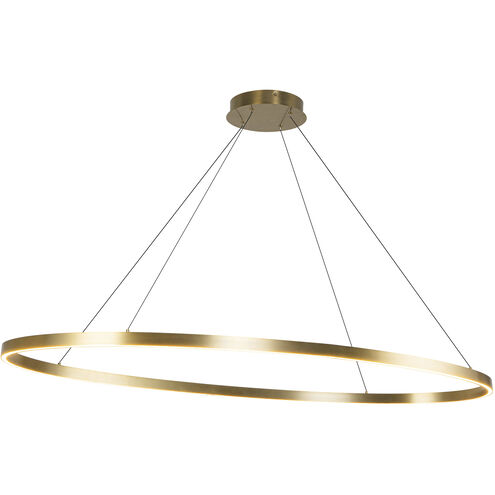 Ovale LED 27.63 inch Brushed Gold Linear Pendant Ceiling Light