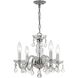 Traditional Crystal 4 Light 15 inch Polished Chrome Mini Chandelier Ceiling Light in Clear Swarovski Strass