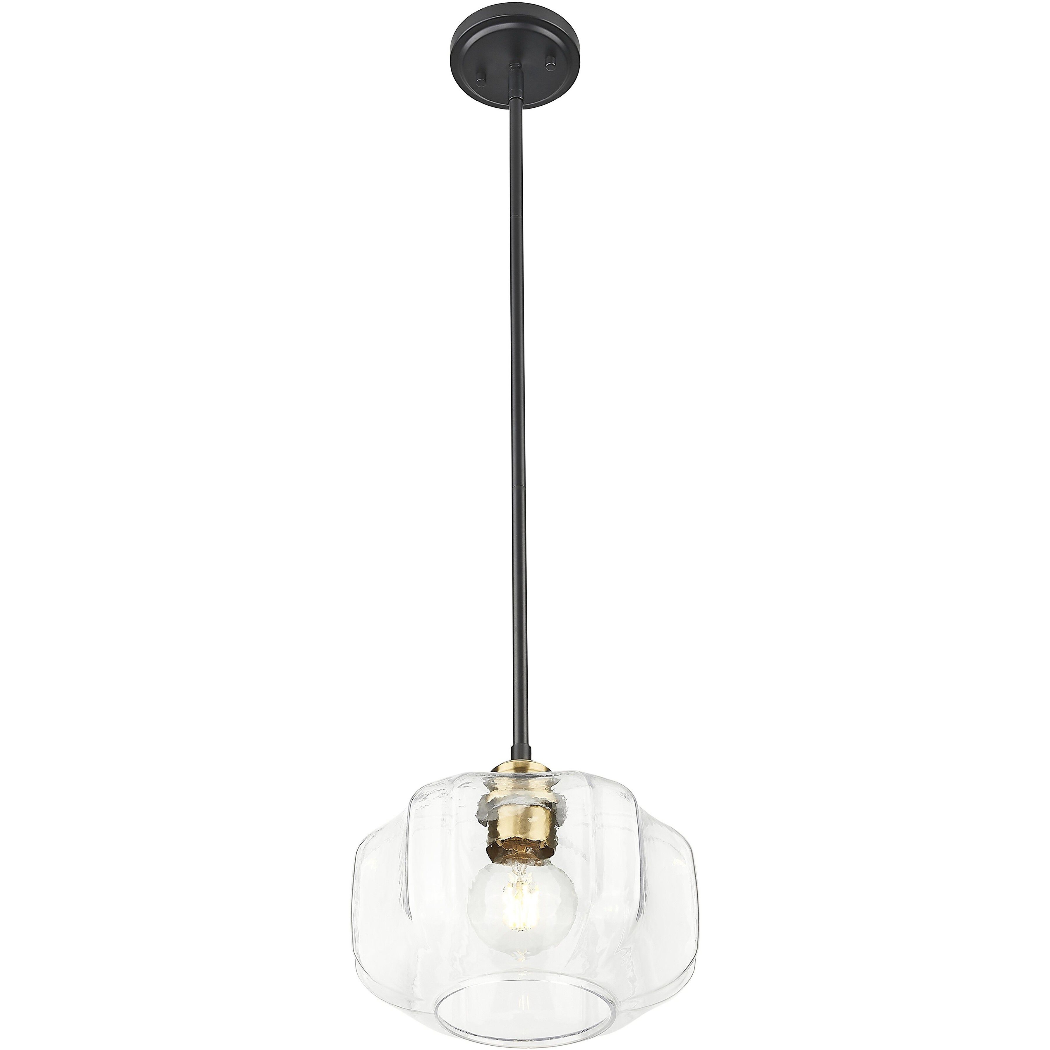 Oxley 1 Light 10 inch Matte Black and Brass Pendant Ceiling Light