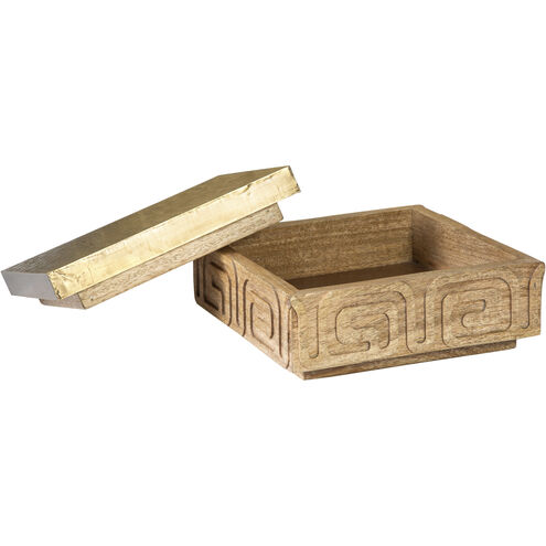 Maze 9 X 9 inch Natural and Aged Brass Box, Small