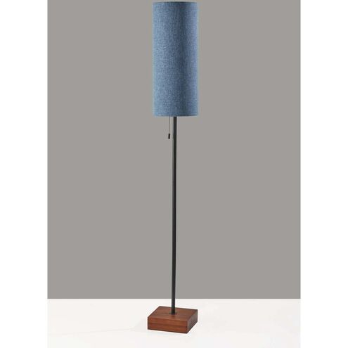 Trudy 62 inch 100.00 watt Black Floor Lamp Portable Light in Blue